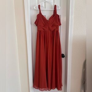 Burnt orange, shoulder and off shoulder strap, padded